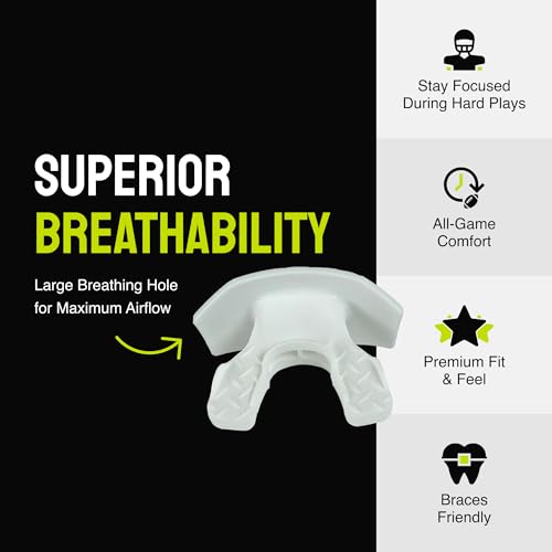 Youth Football Mouth Guard - Heavy Duty, Breathable, No Boil