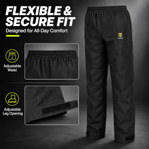 TIDEWE Men's Gray Waterproof Rain Suit - Lightweight 2-Piece Outdoor Gear, Small