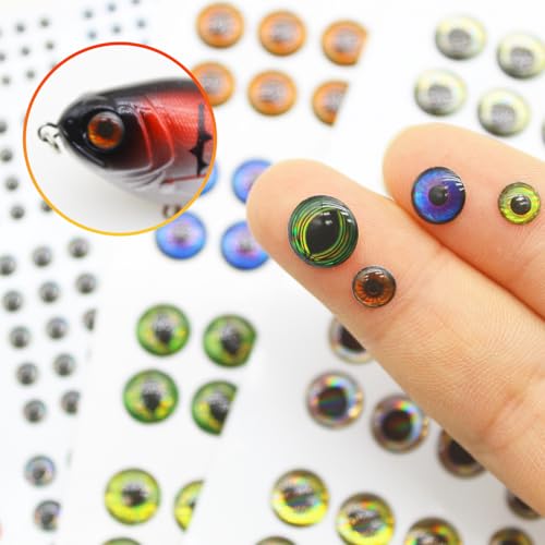 276pcs Fishing Lure Eyes Set with Tweezer - 3D, 4D, 5D, 6 Sizes