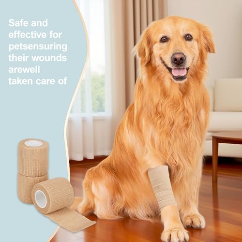 Self Adhesive Bandage Wraps - 6 Pack, 2" x 5 Yards, Beige
