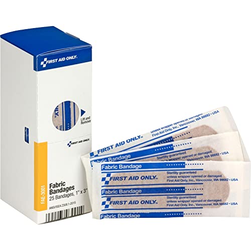 Flexible Fabric Bandages 1" x 3" - 25 Count Box - First Aid Refill