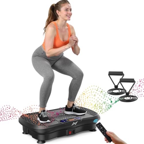 Vibration Plate Fitness Machine with Bluetooth - Black