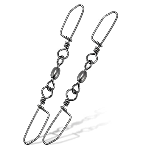 Dr.Fish 20 Pack #4/0*6 Saltwater Stainless Steel Double Snap Swivels - 220LB