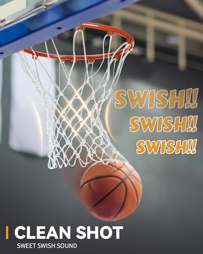 Heavy Duty Basketball Net Replacement - 12 Loops, White