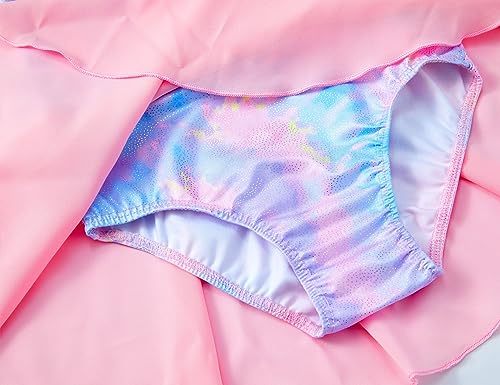 Girls Tie Dye Ballet Leotard Dress with Skirt - 6-7 Years