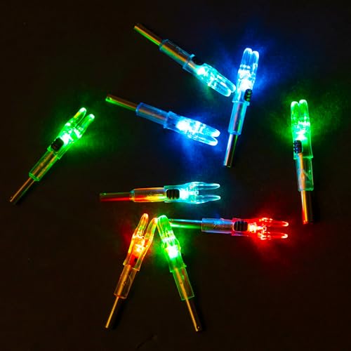 12 Pack Lighted Arrow Nocks with ON/OFF Switch for Archery