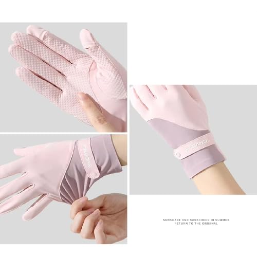 Full Finger Summer Cycling Gloves - Touchscreen, Gel Pads, Pink
