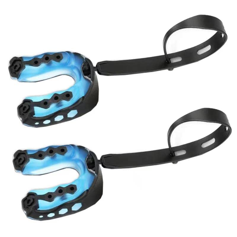 2-Pack Youth Sports Mouthguard with Strap - Blue