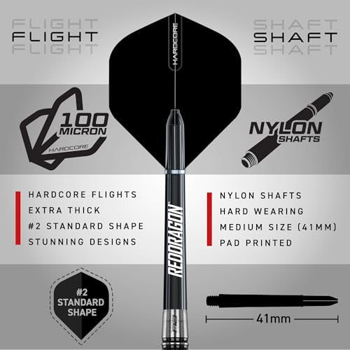 Red Dragon Pegasus Original 24g Tungsten Darts Set with Case - Black Variant