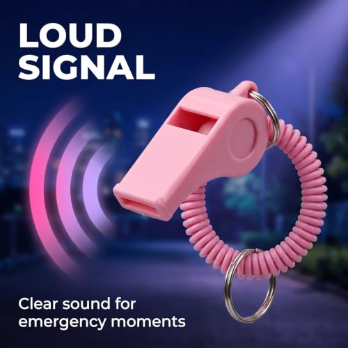 Sports Whistle with Adjustable Wrist Strap - High-Frequency Pink