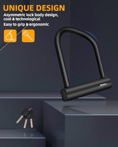 NDakter 18mm Heavy-Duty Anti-Theft Bike U Lock with 3 Keys, 5.9 x 2.6in Inner Size