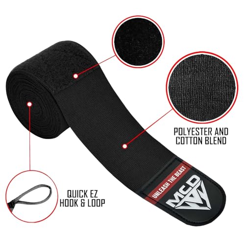 Boxing Hand Wraps - 4.5m (180 inch) Black for MMA & Muay Thai