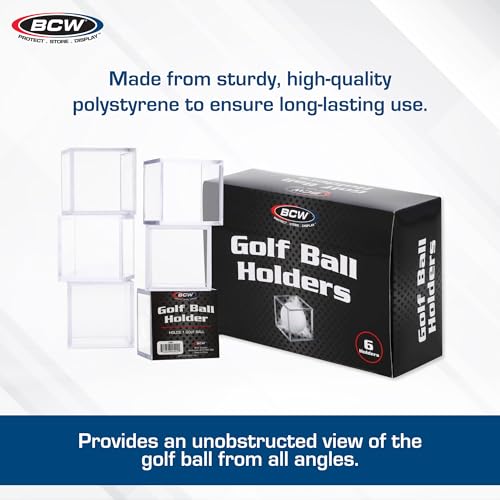 Golf Ball Display Case - Clear Polystyrene Holder for 1 Ball