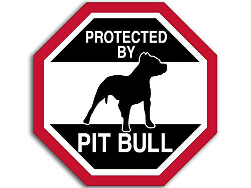 Protected by Pit Bull Vinyl Sticker - 3-Inch Outdoor Guard Dog Decal