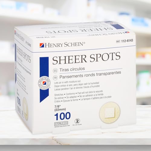 Adhesive Bandages, Sheer Spot, Sterile, 7/8" - 100 Count