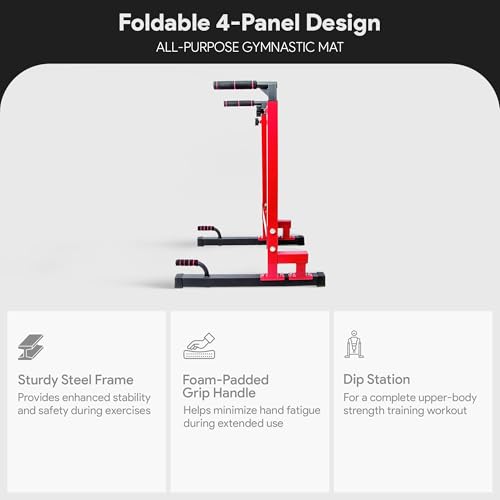 Adjustable Height Dip Station - 500 lb Capacity - Red
