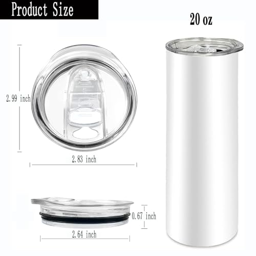20 oz Skinny Tumbler Replacement Lids, Clear, 5 Pack