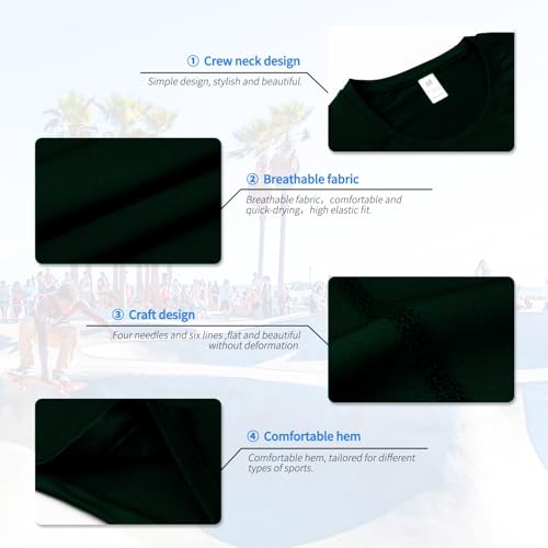 Men's Short Sleeve Compression Shirt - Blackish Green, XX-Large