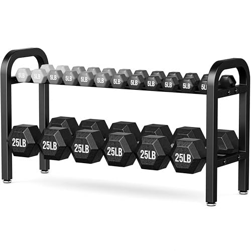 2-Tier Dumbbell Rack - Adjustable Width, 300 lb Capacity