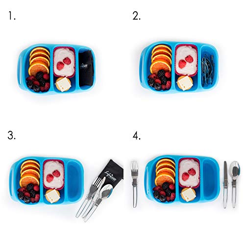 Portable Camping Utensil Set - 3-Piece Stainless Steel Cutlery with Pouch