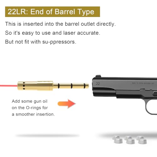 Boresight Kit for 22LR & 9MM - Brass Laser Dot for Hunting
