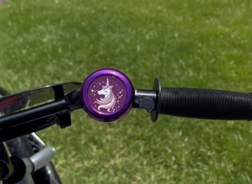 Kids Bike Bell Set - Unicorn Design, Purple & Pink - 2 Pack