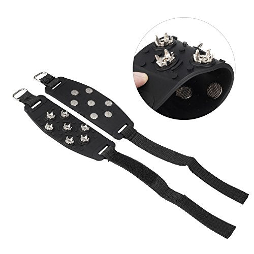 7-Point Traction Cleats for Shoes - Adjustable Anti-Skid Grips - Black