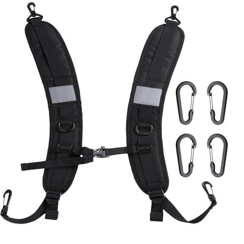 PAASTAI Adjustable Padded Backpack Shoulder Straps Black Plastic Replacement