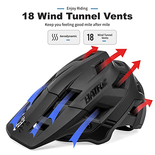Mountain Bike Helmet for Men & Women - Adjustable M (54-57CM) with Visor
