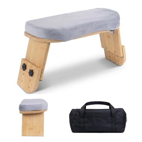 Adjustable Bamboo Meditation Bench with Cushion & Carry Bag