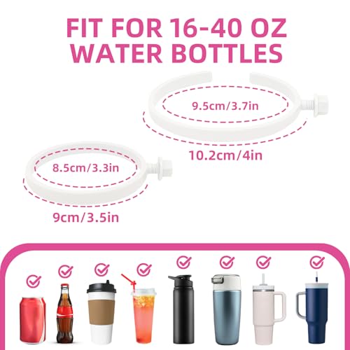 2 Pcs Cup Holder for Beach Totes - 30oz & 40oz Water Bottle Accessory - White