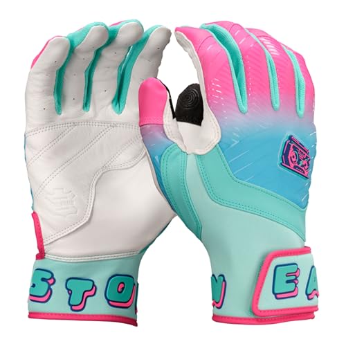 Easton Walk-Off Ethos Baseball Batting Gloves Spring Break Edition - Aqua Pink Youth & Adult Sizes