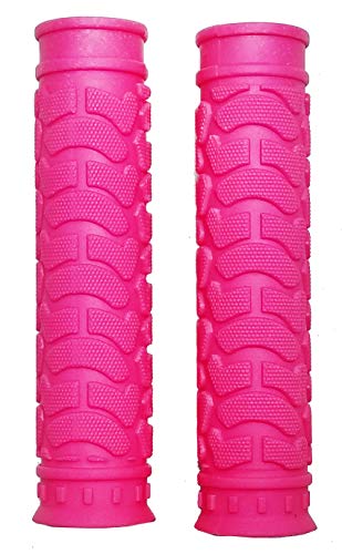 Rubber Handlebar Grips for Cruiser, BMX, Road & Mountain Bikes - Pink