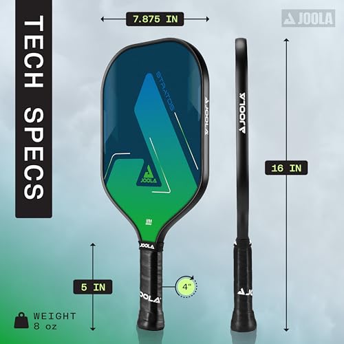 JOOLA Stratos Pickleball Paddle - Green Lightweight Fiberglass Core, USAPA Approved