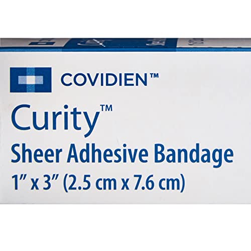 Sterile Sheer Adhesive Bandages - 1 x 3 Inches, 50 Pack