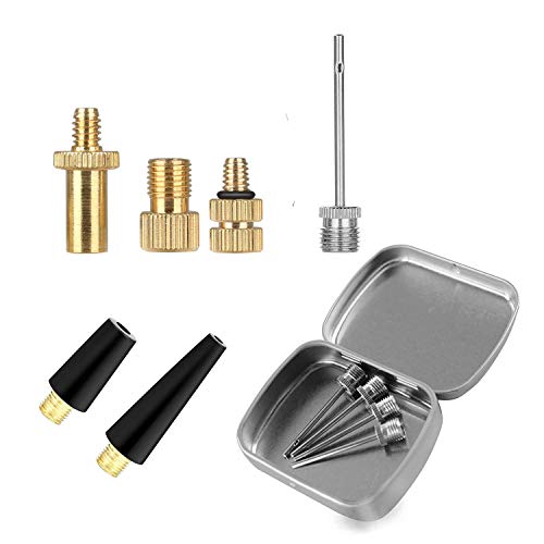 10-Piece Bicycle Valve Adapter and Ball Pump Needle Inflation Set