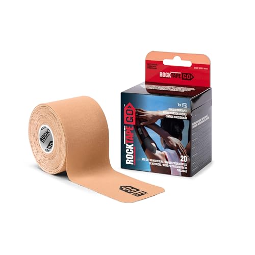RockTape Go Gentle Beige Pre-Cut Kinesiology Tape Hypoallergenic Support