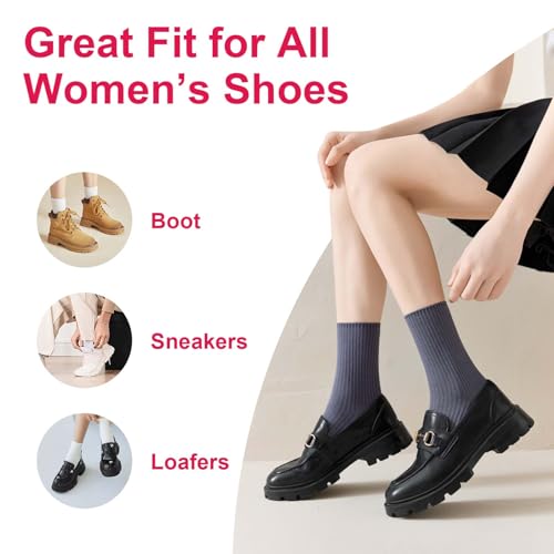 Women's Cute Casual Crew Socks - Cotton Athletic - Black