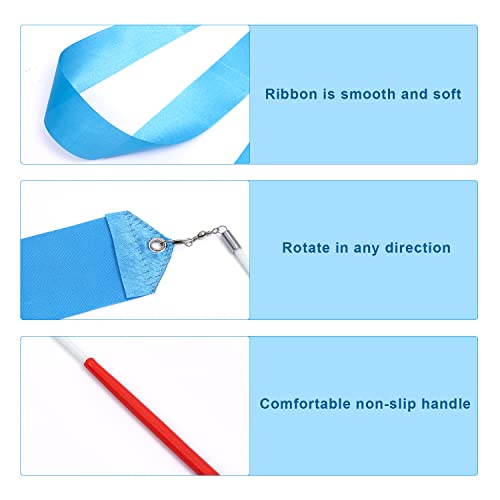 2pcs Twirling Dance Ribbons - 78.7 Inch Gymnastics Streamers