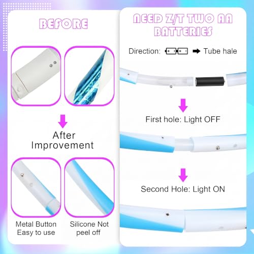 LED Glowing Exercise Hoop - 36 Inch Color Changing Fitness Hoop