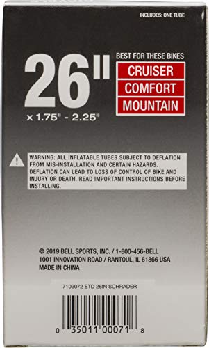 Bicycle Inner Tube - 26" x 1.75-2.25" with Schrader Valve