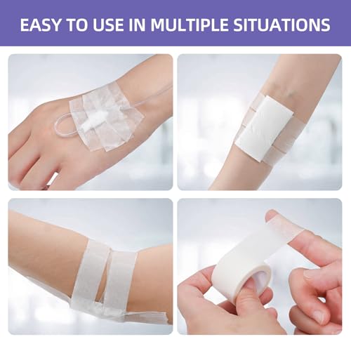 Hypoallergenic Paper Medical Tape - 10 Rolls, 1" x 10 Yards, White