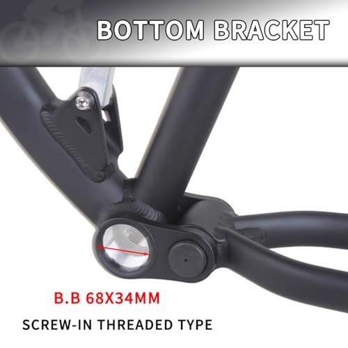 26-Inch Mountain Bike Frame - Aluminum Alloy Softtail Suspension - Black
