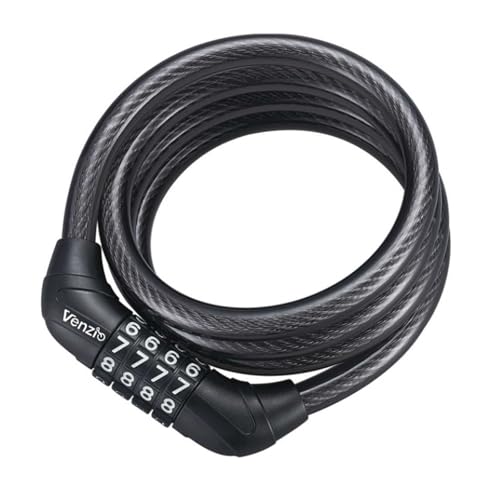 2.62FT Bike Lock Cable - 4-Digit Combination Lock, 10mm