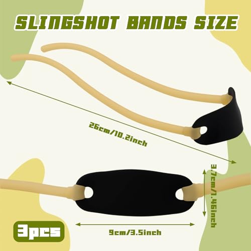 Heavy Duty Slingshot Replacement Bands - 3 Pcs Rubber Tubes for Hunting