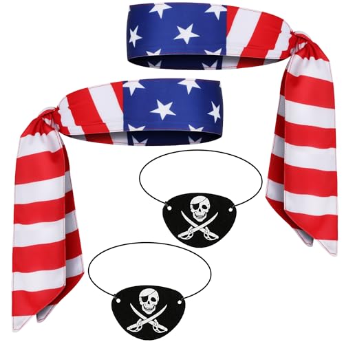 Pirate Costume Accessory Set - Red and White