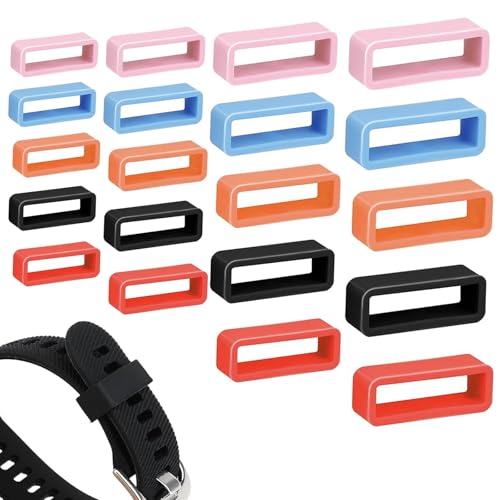 20 Pcs Silicone Watch Band Strap Keeper Loops - Multiple Sizes