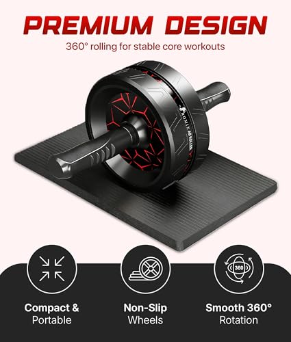 Ab Roller Wheel with Knee Mat - Dual Wheel Core Trainer