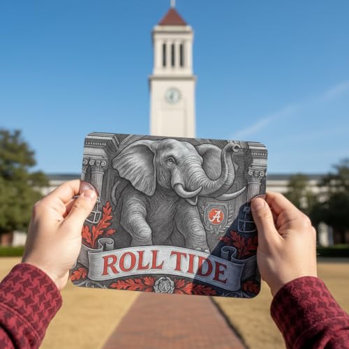 Crimson Football Fan Mouse Pad - Vintage Alabama Elephant Mascot