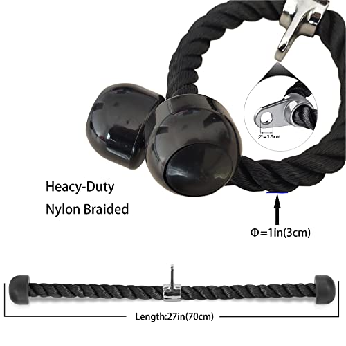 AOHO MOOON 27-Inch Heavy-Duty Tricep Rope for Cable Machine Workouts